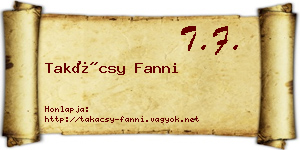 Takácsy Fanni névjegykártya