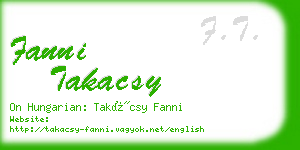 fanni takacsy business card